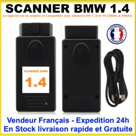 Interface de diagnostic BMW SCANNER v1.4.0 OBD2 USB