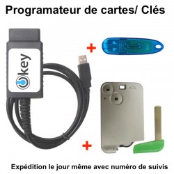 PROGRAMMATEUR CLÉ CARTE VIERGE MÉGANE RENAULT FORD NISSAN PAS BESOIN DE CODE PIN