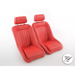 2 sièges baquets classique Rouge avec appuie tête